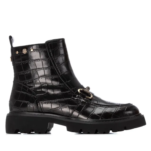 Carmela 16254801 bottines plates noires chaîne