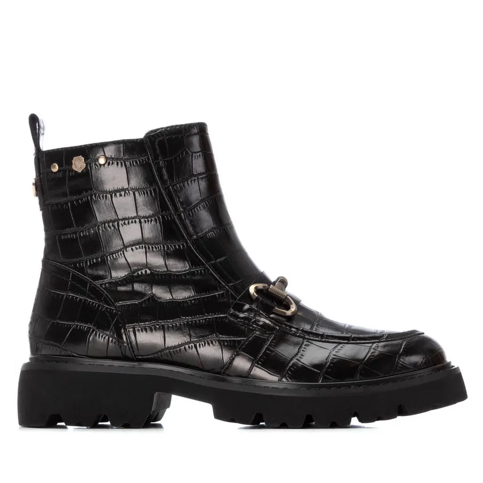 Carmela 16254801 bottines plates noires chaîne