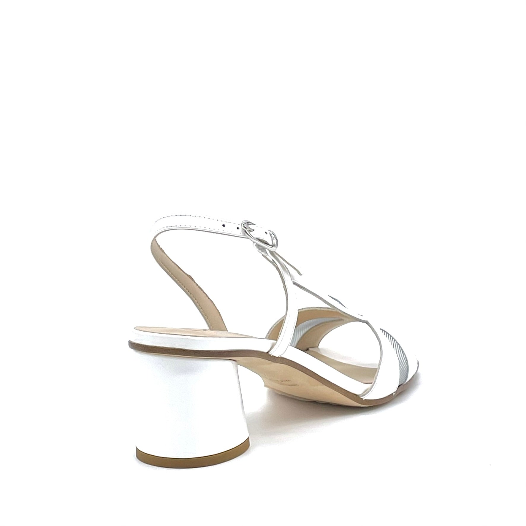 ELATA 16134 sandale vernie blanche talon 5,5 cm