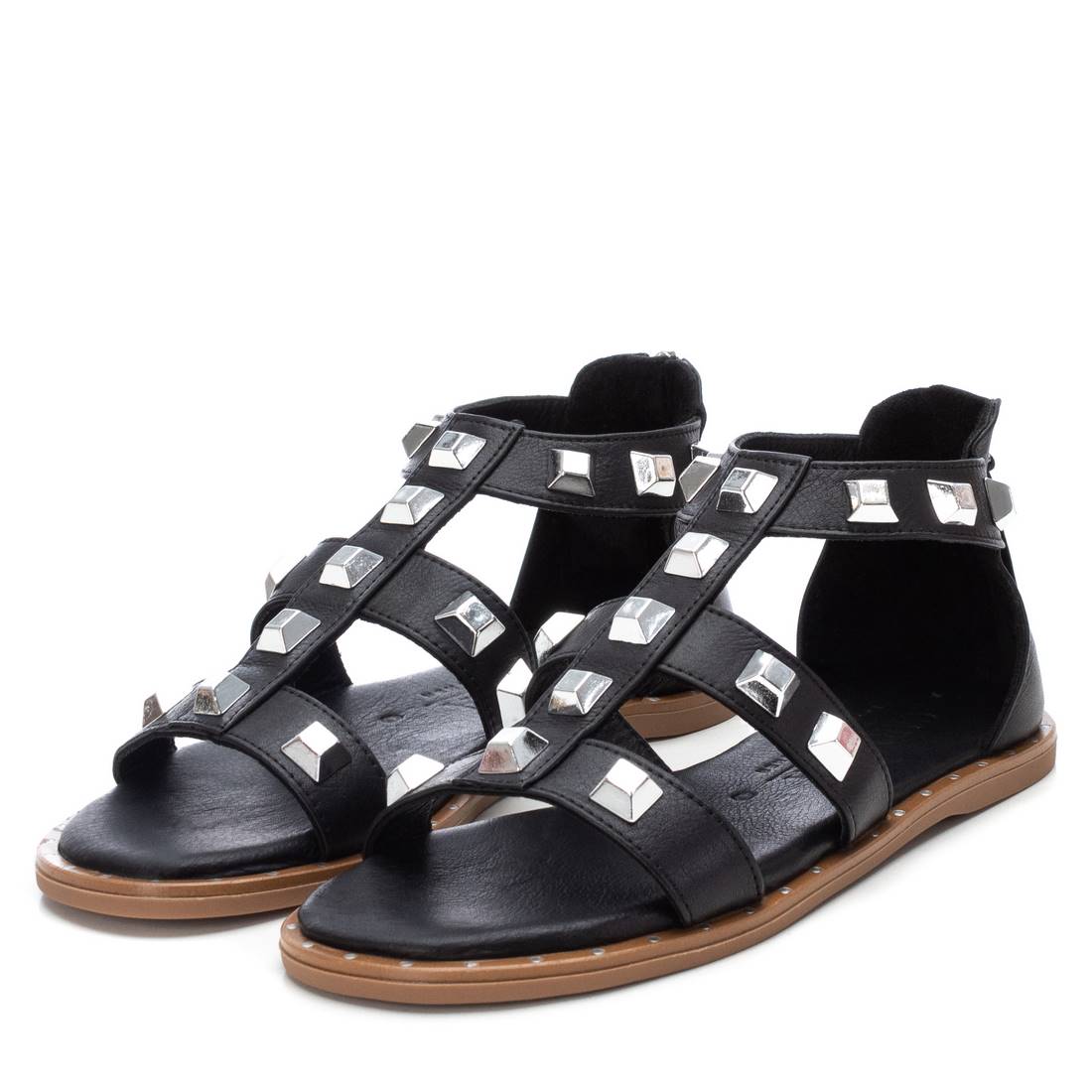Carmela 160554 16055405 sandale cuir noir plate
