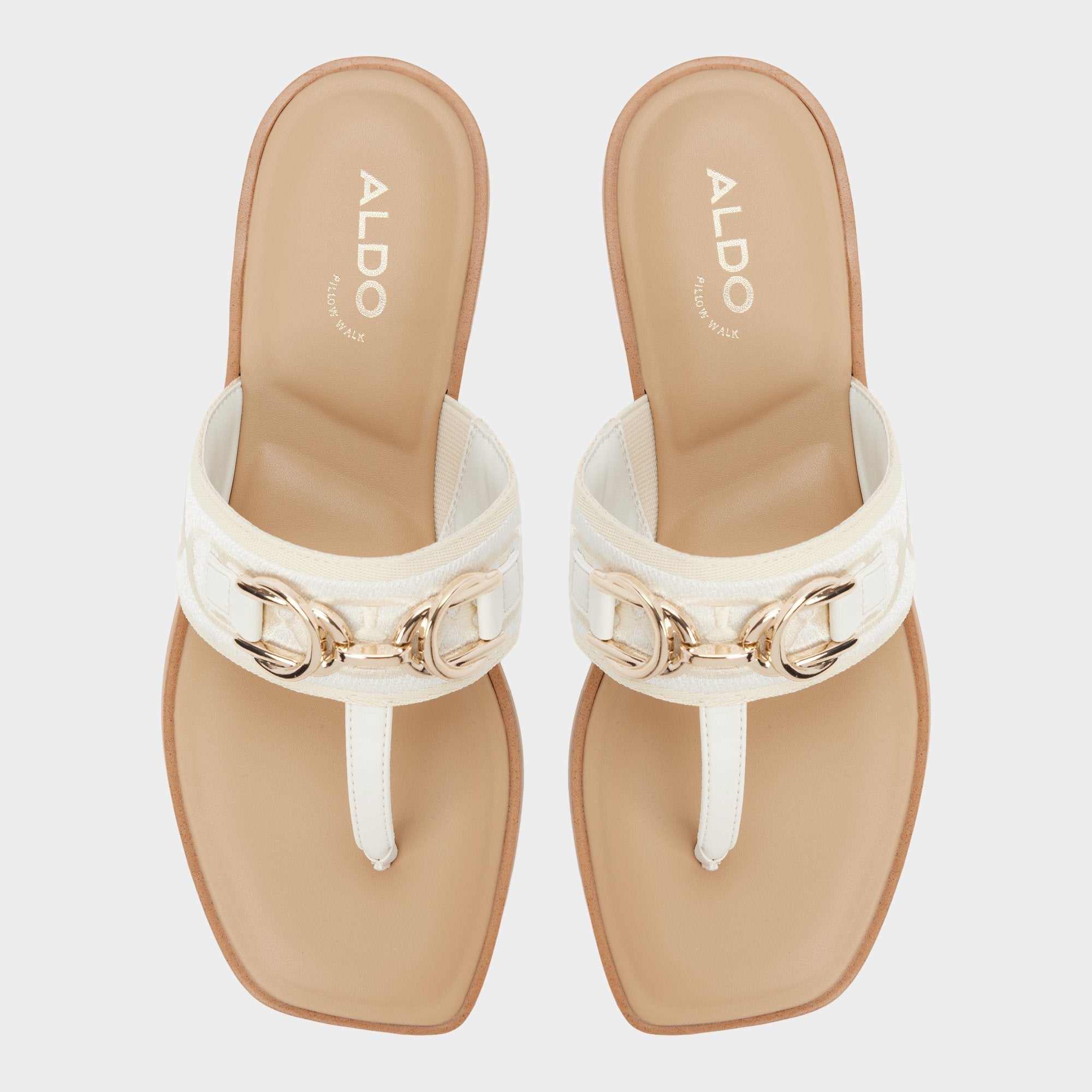 ALDO Coralynna ballerines toile monogramme bout carré