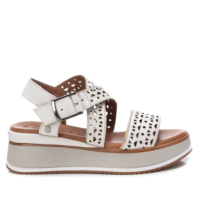 Carmela 16066202 sandales compensées blanc cuir véritable