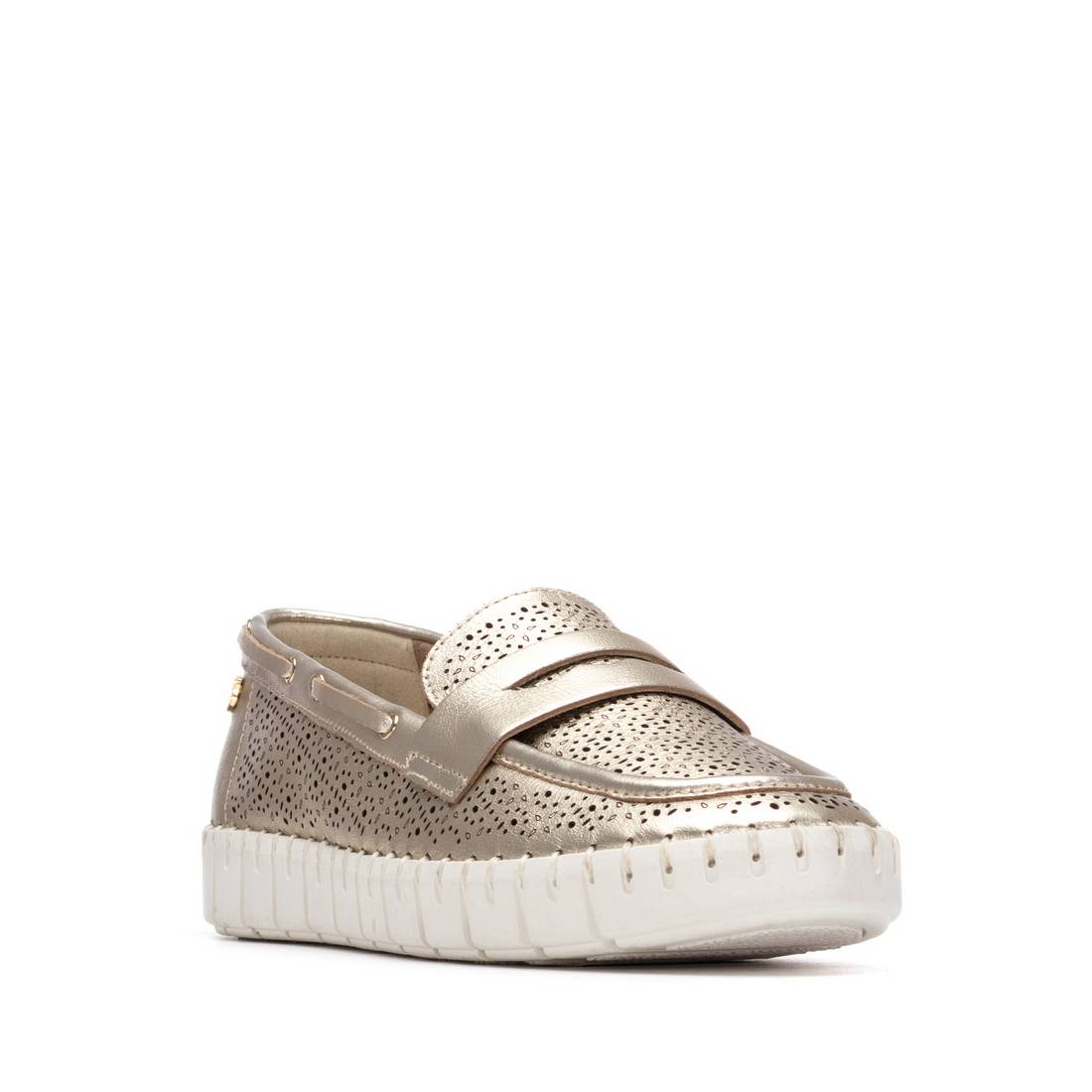 Carmela 16321204 mocassins femme or cuir ajouré