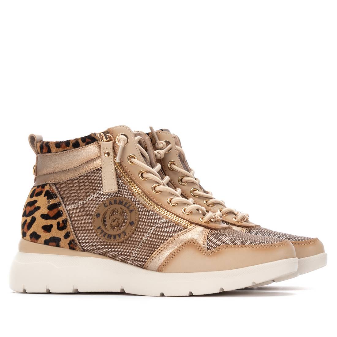 Carmela 16251402 bottine femme cuir beige talon plat