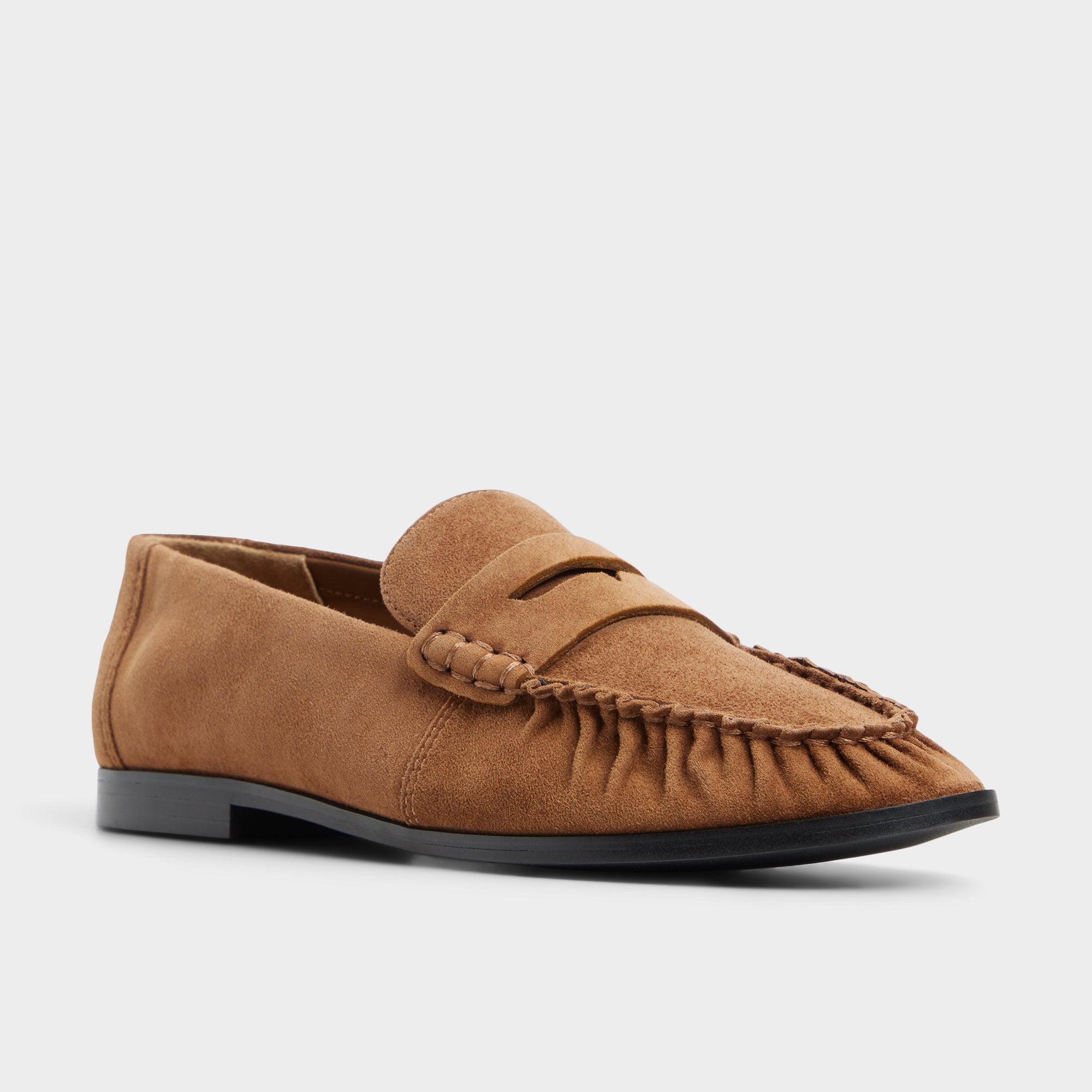 ALDO Veviane mocassins suède marron froncés