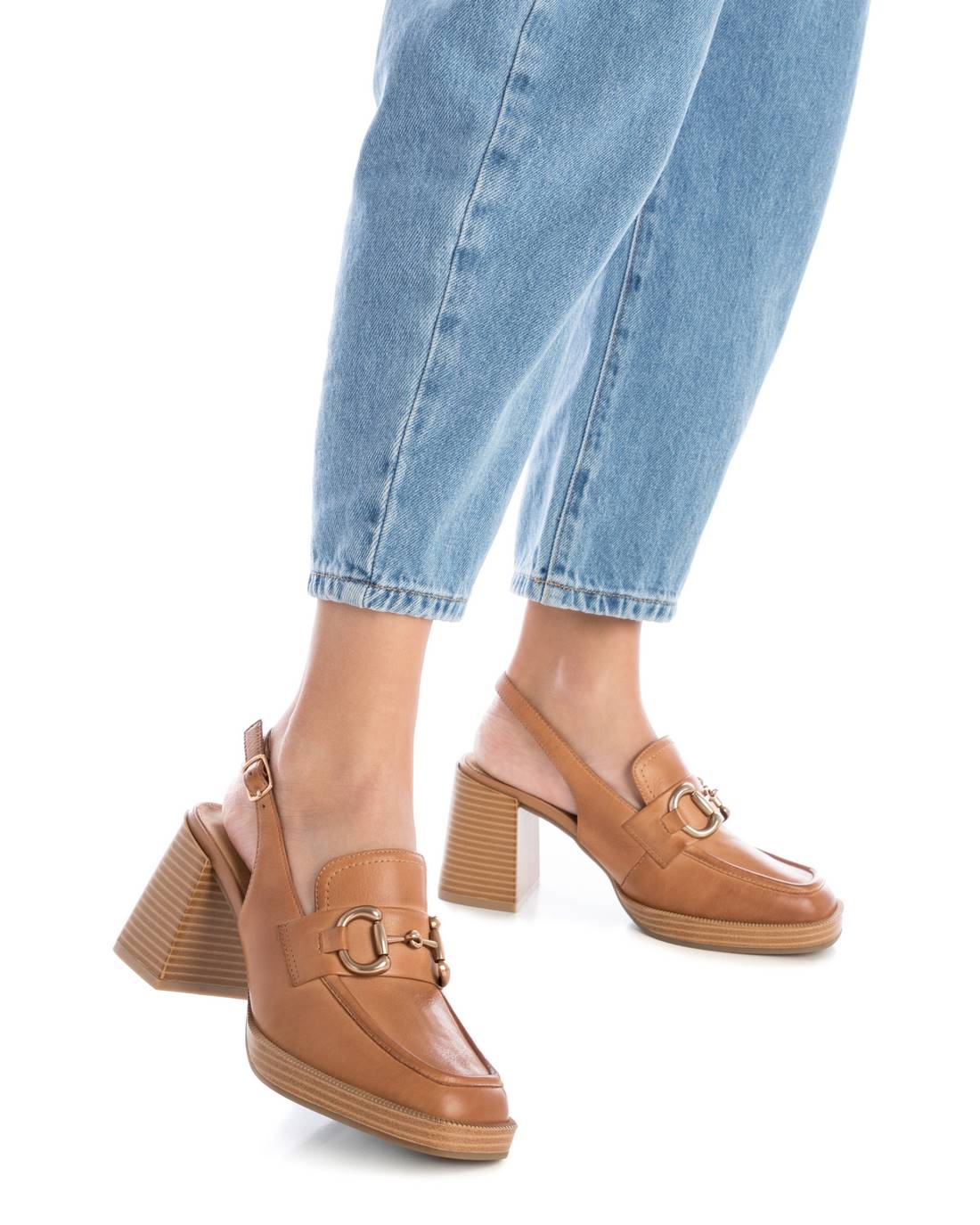 Carmela 16159503 mocassin cuir marron talon 8 cm