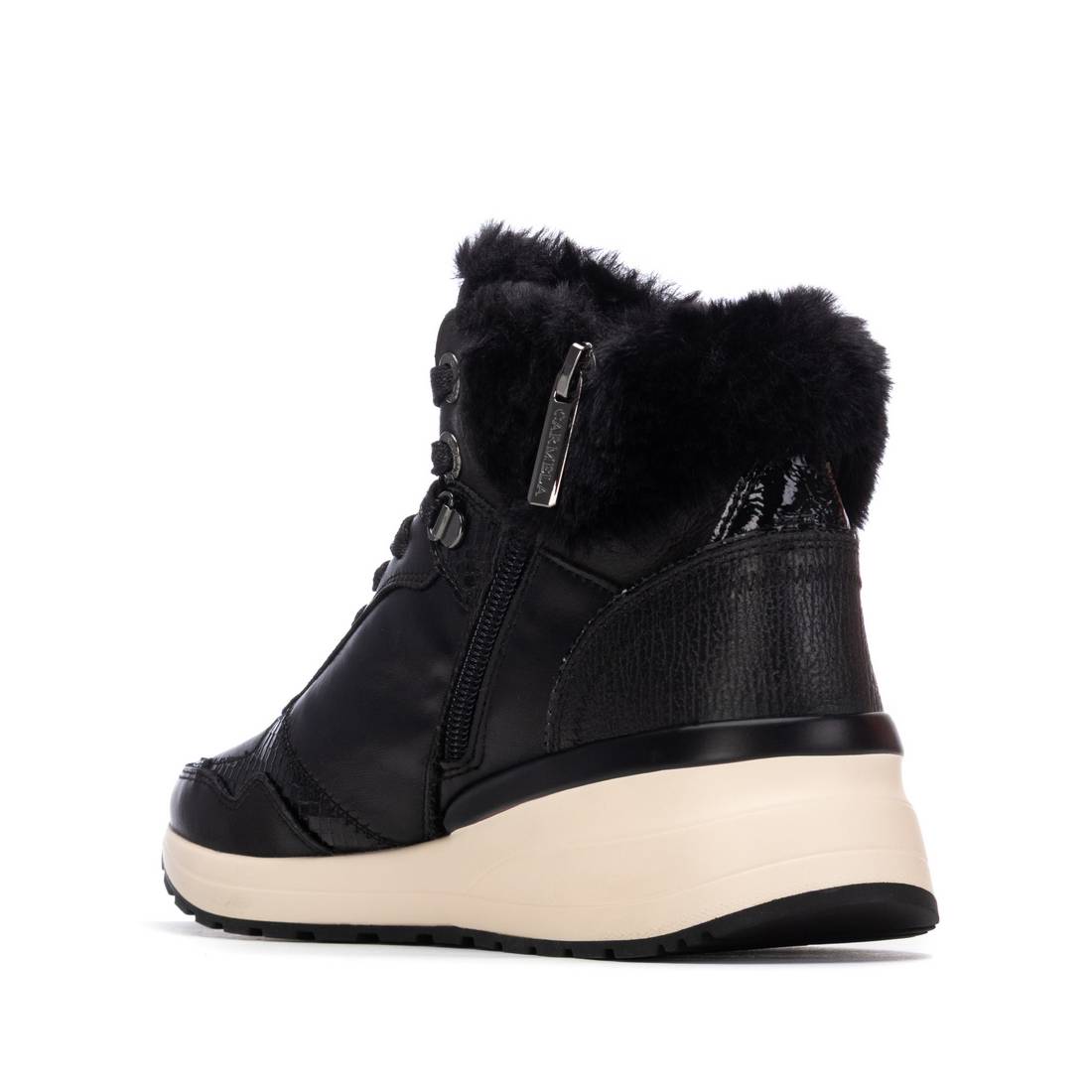 Carmela 16265402 bottines femme noir cuir fourré