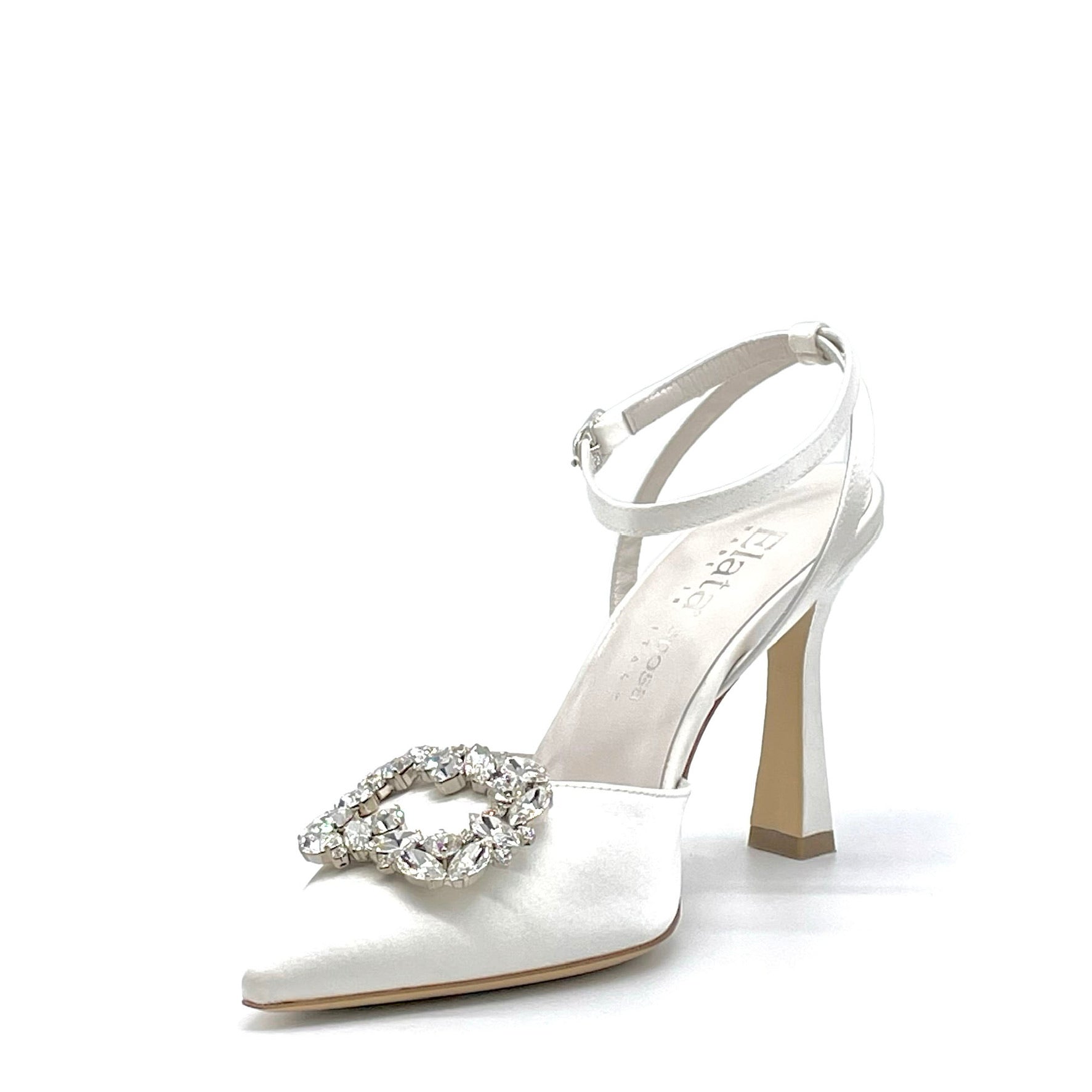 ELATA S2311 slingback soie blanche talon 9,5 cm mariage