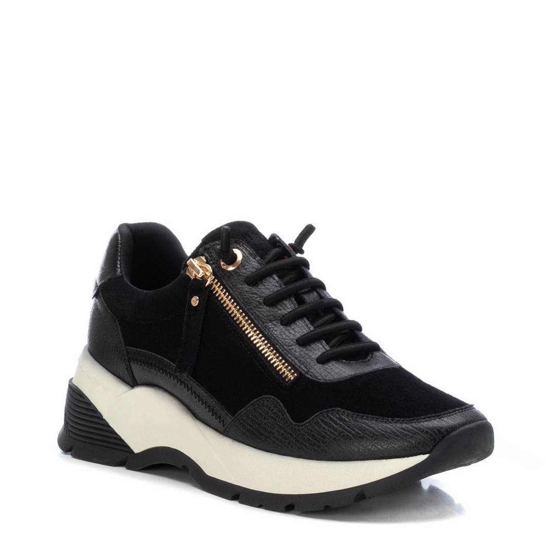 Carmela 16105905 baskets cuir noir zip semelle volume