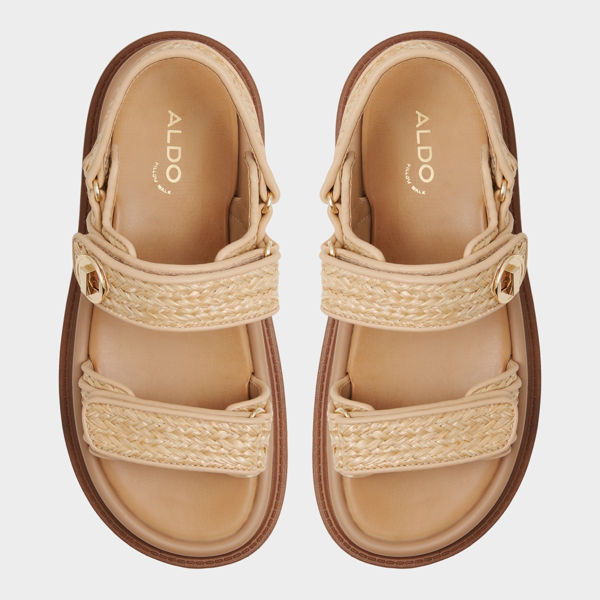 Aldo Linette sandales plates matelassées boucle