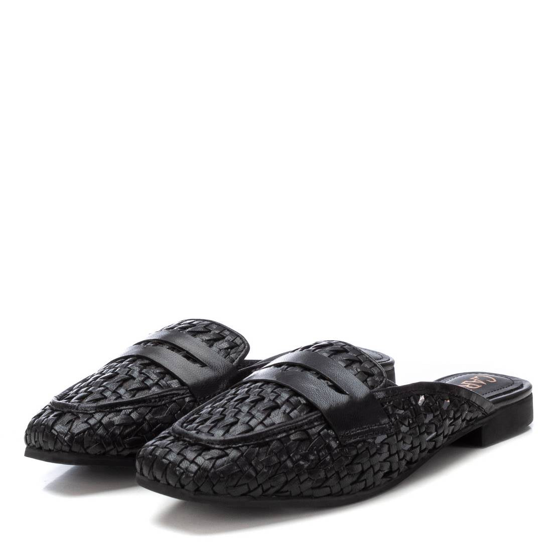 Carmela 16241102 mules cuir noir tressé