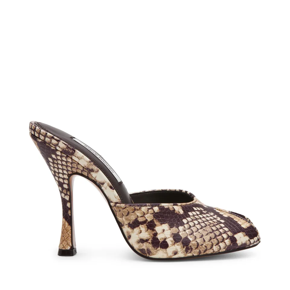 Steve Madden Jaylee mules talon cuir serpent tan