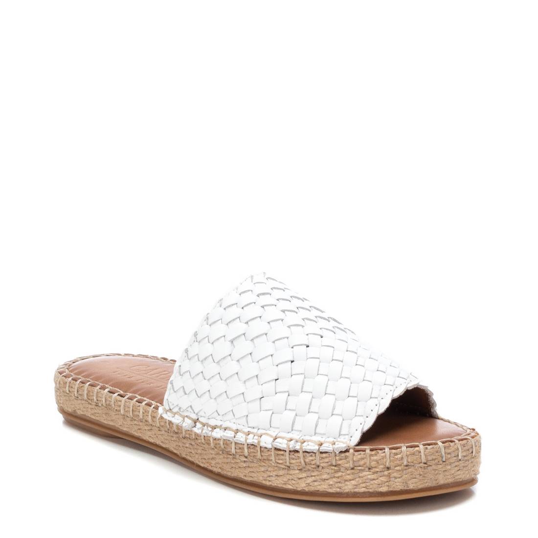 Carmela 16048704 sandales cuir blanc tressé espadrille