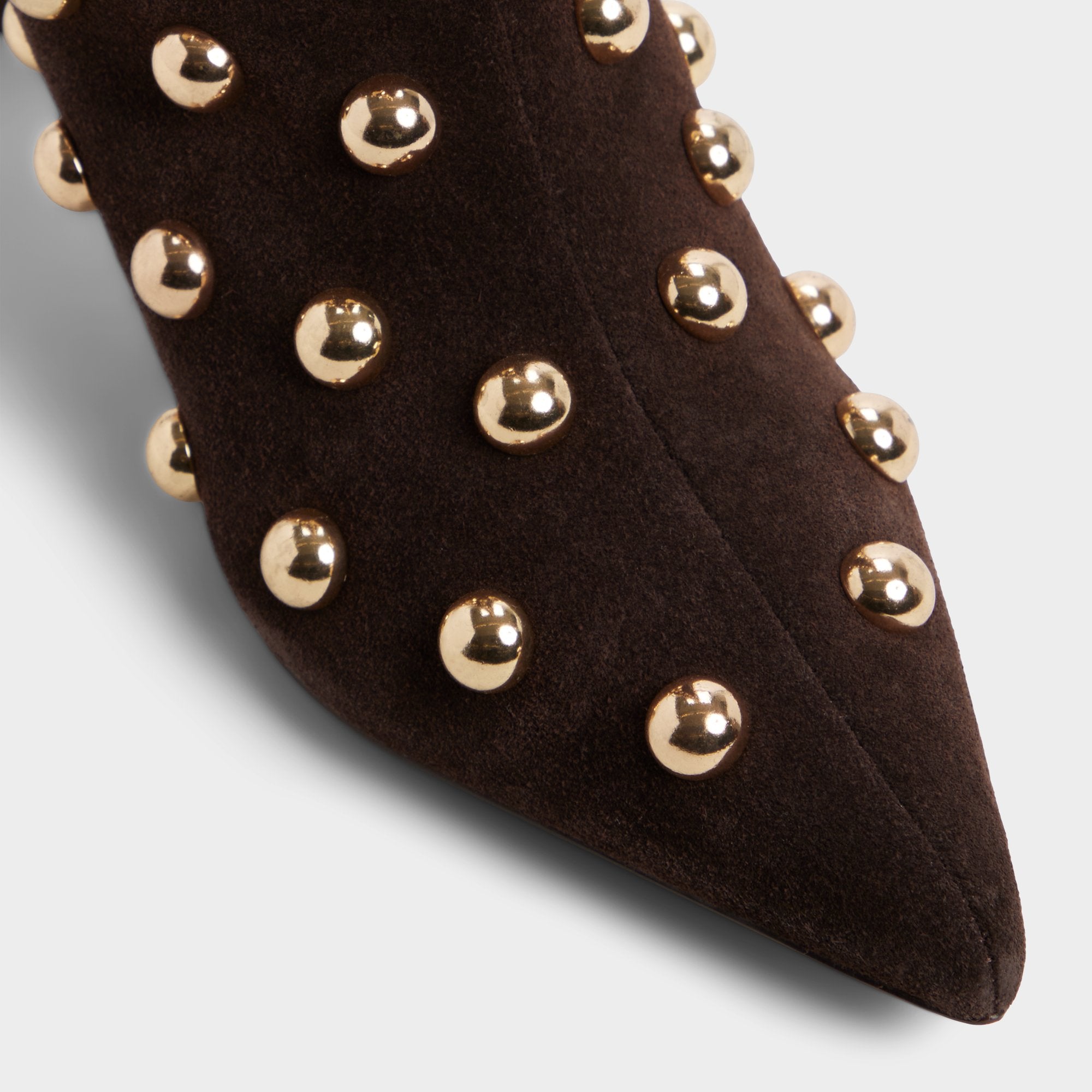 ALDO Selora bottes hautes marron clous dorés talon fin
