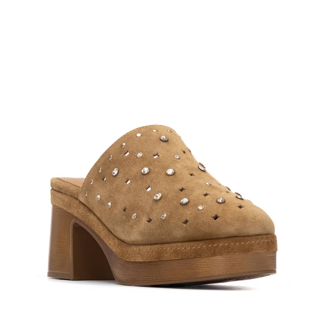 Carmela 16325601 sabot cuir camel talon 8 cm