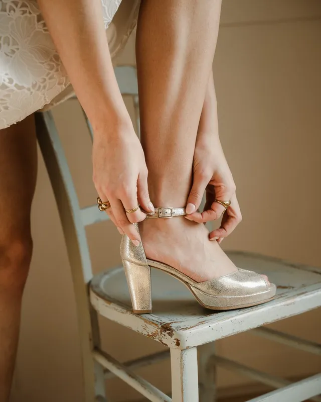 Dessine Moi Un Soulier Charlotte sandales plateforme irisé champagne