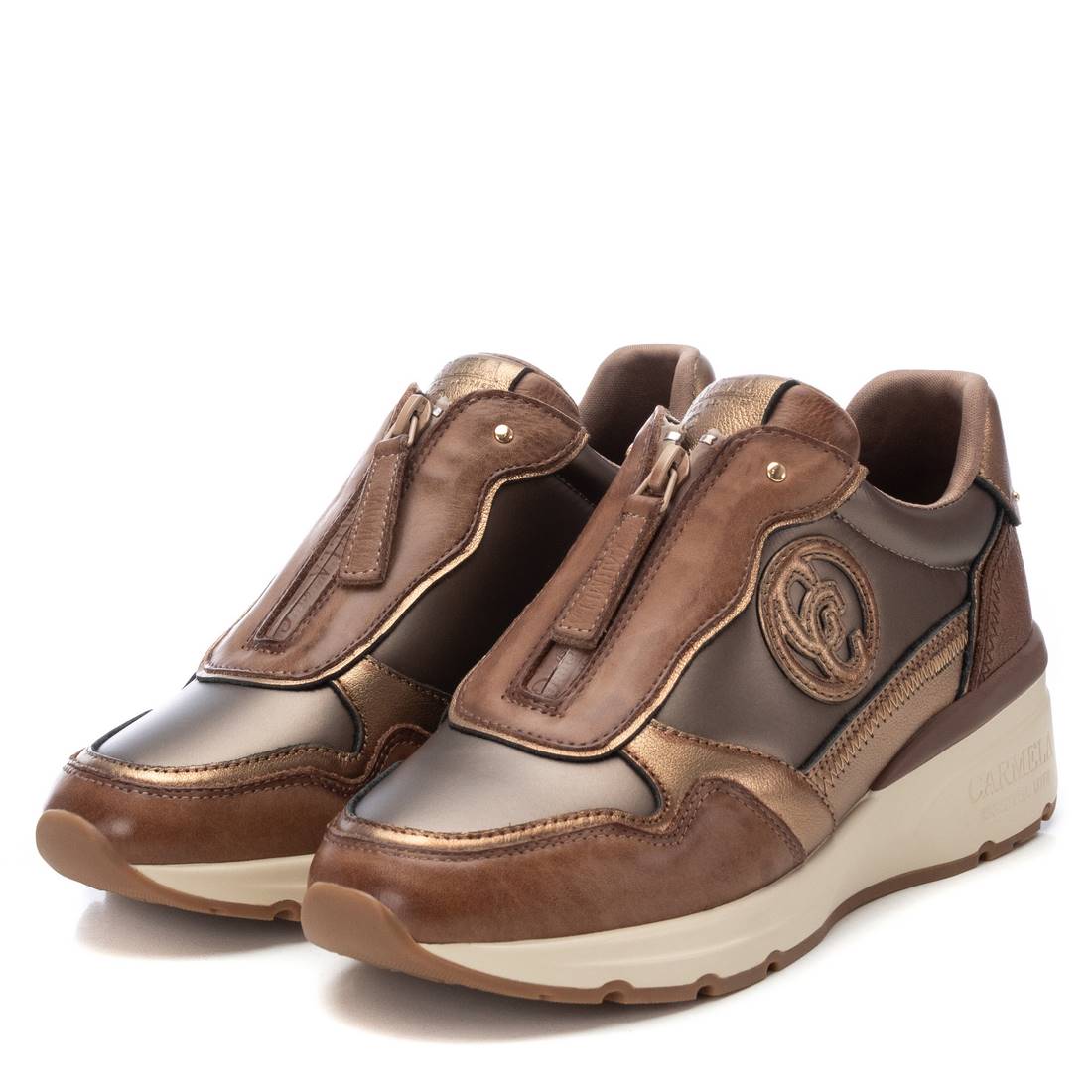 Carmela 16183004 baskets cuir marron zip