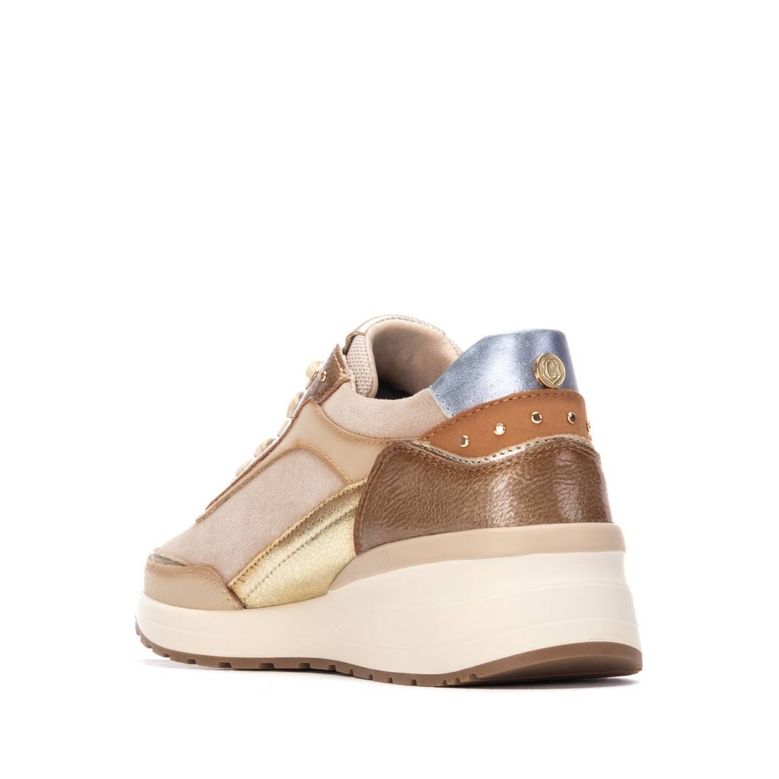 Carmela 16265202 basket femme beige cuir plate