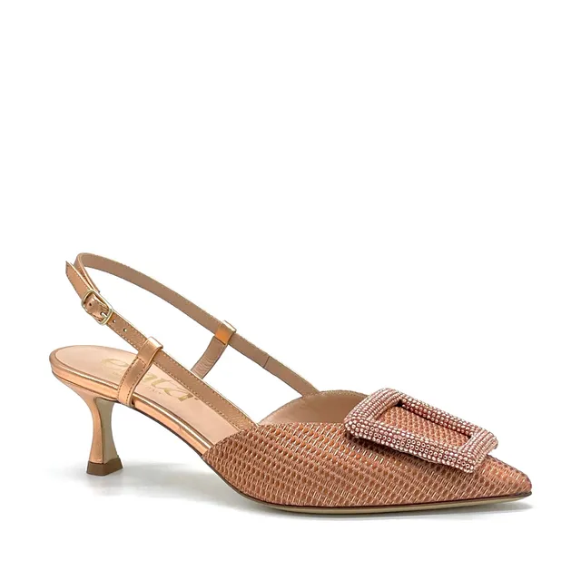 ELATA 15113 Slingback cuivre laminé boucle bijou