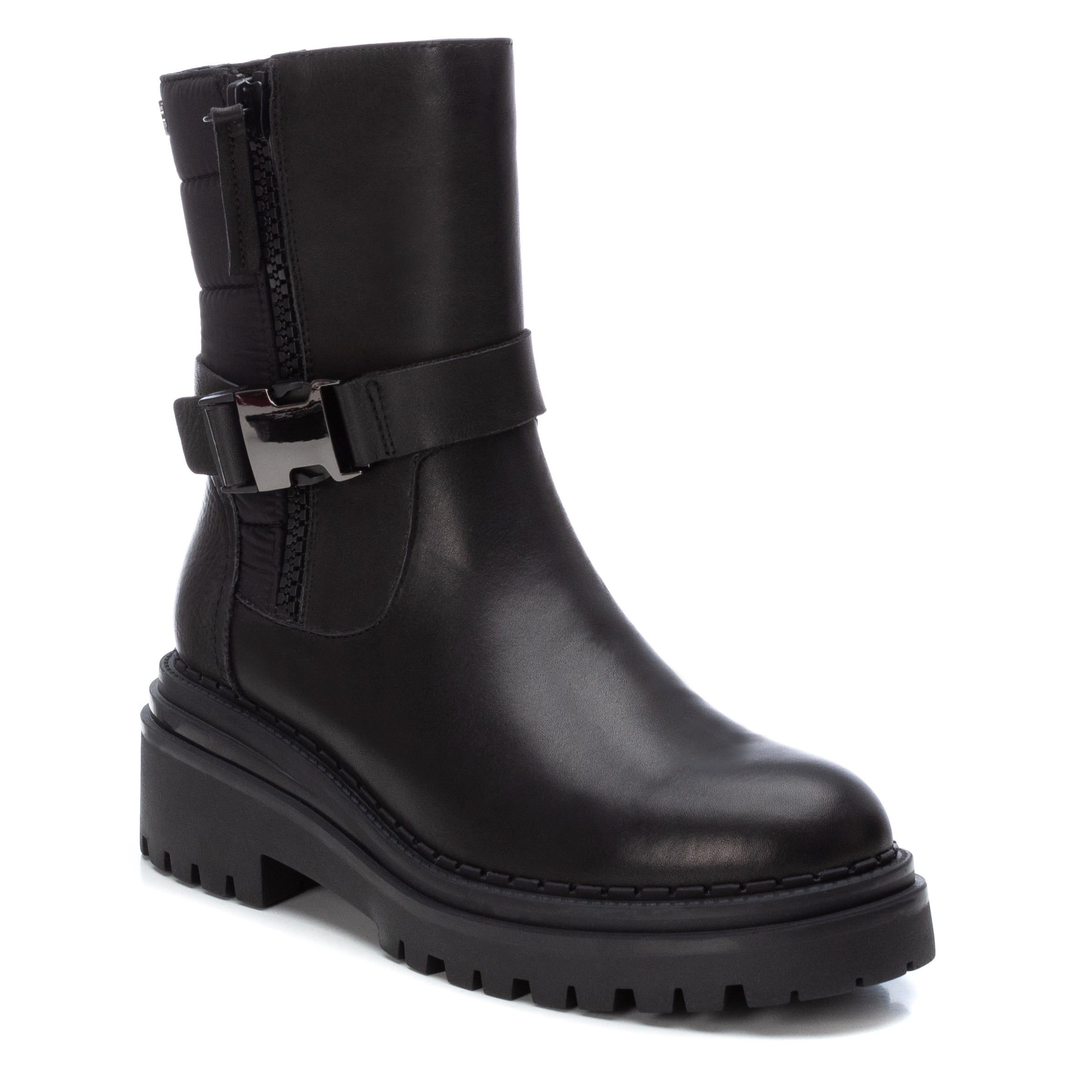 Carmela 16035901 bottine cuir noire motarde