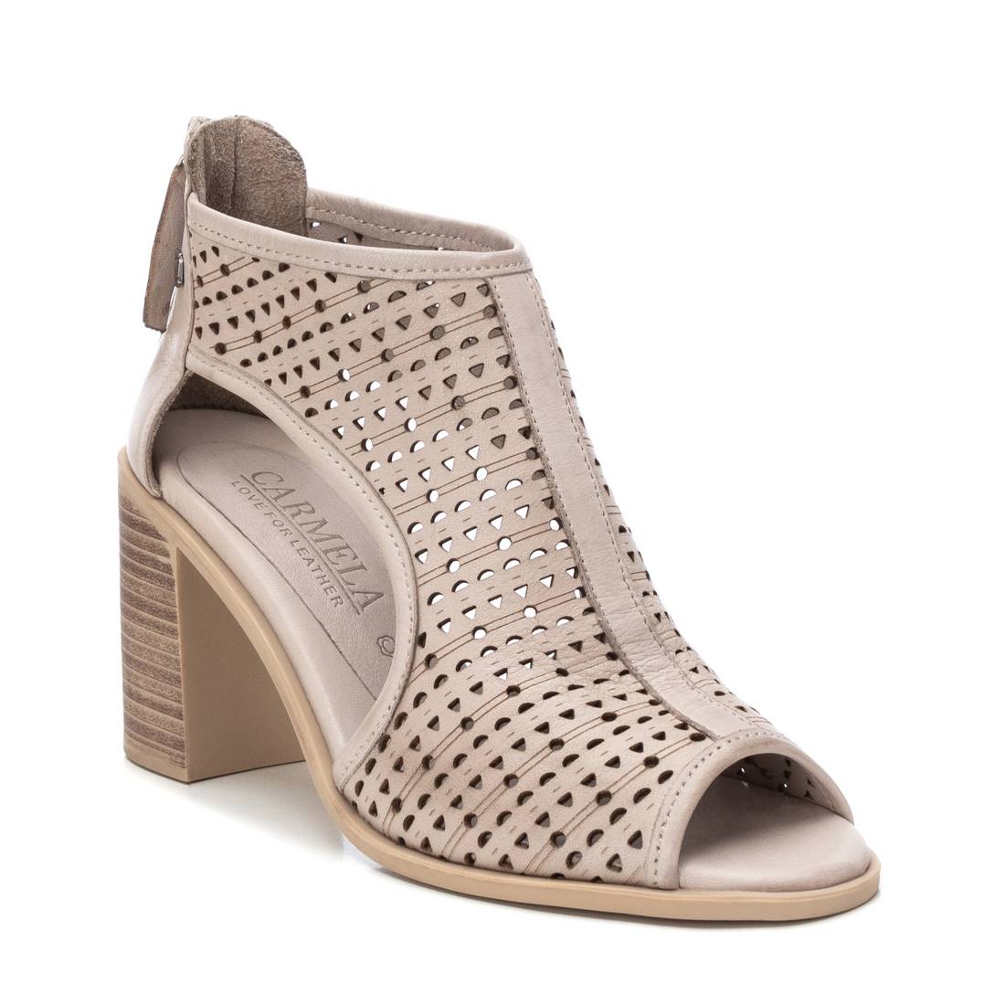 Carmela 16135403 bottines ouvertes marron cuir talon 8 cm
