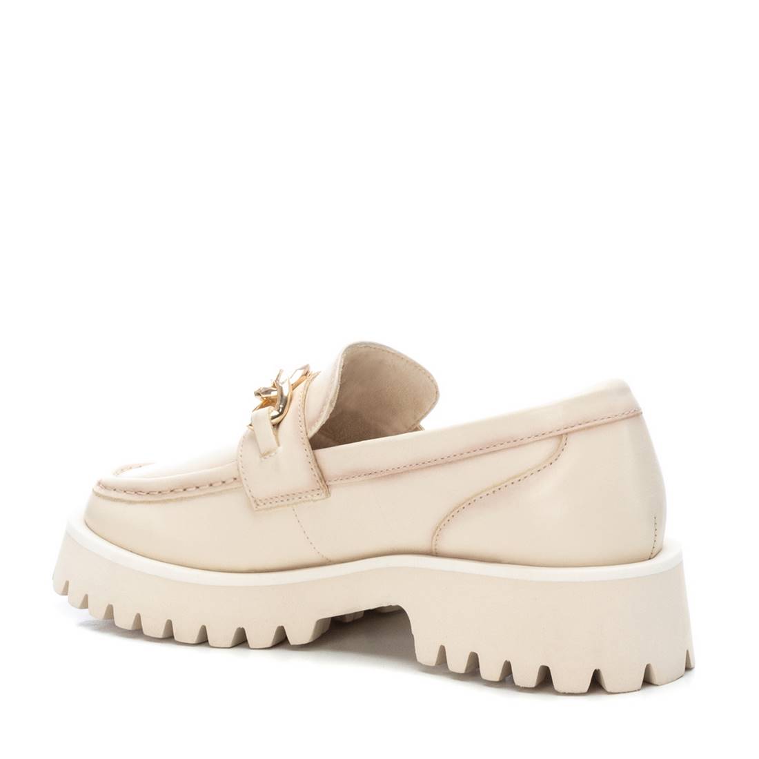 Carmela 16097504 mocassin cuir blanc chaîne