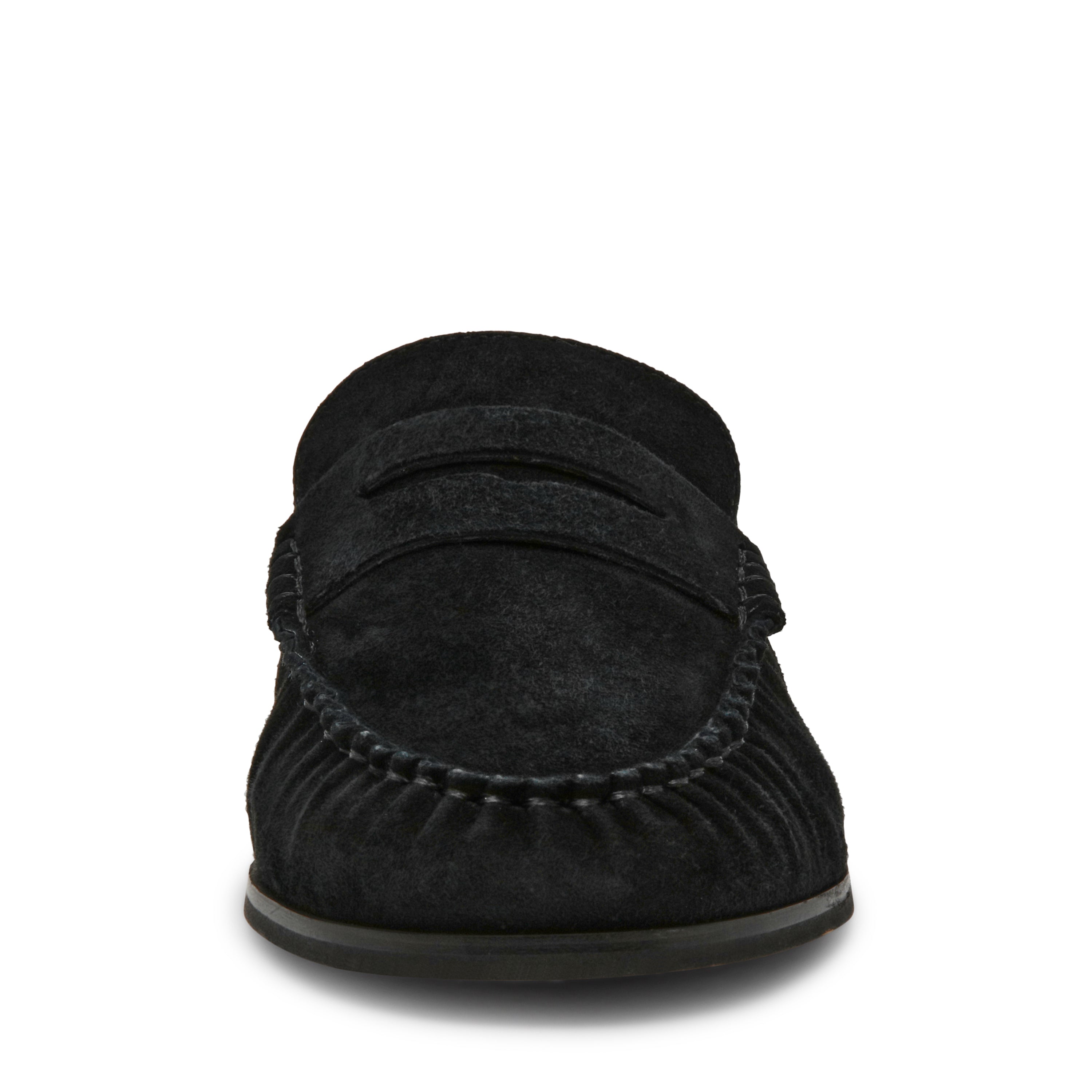 Steve Madden Muse mocassin daim noir plat 2 cm
