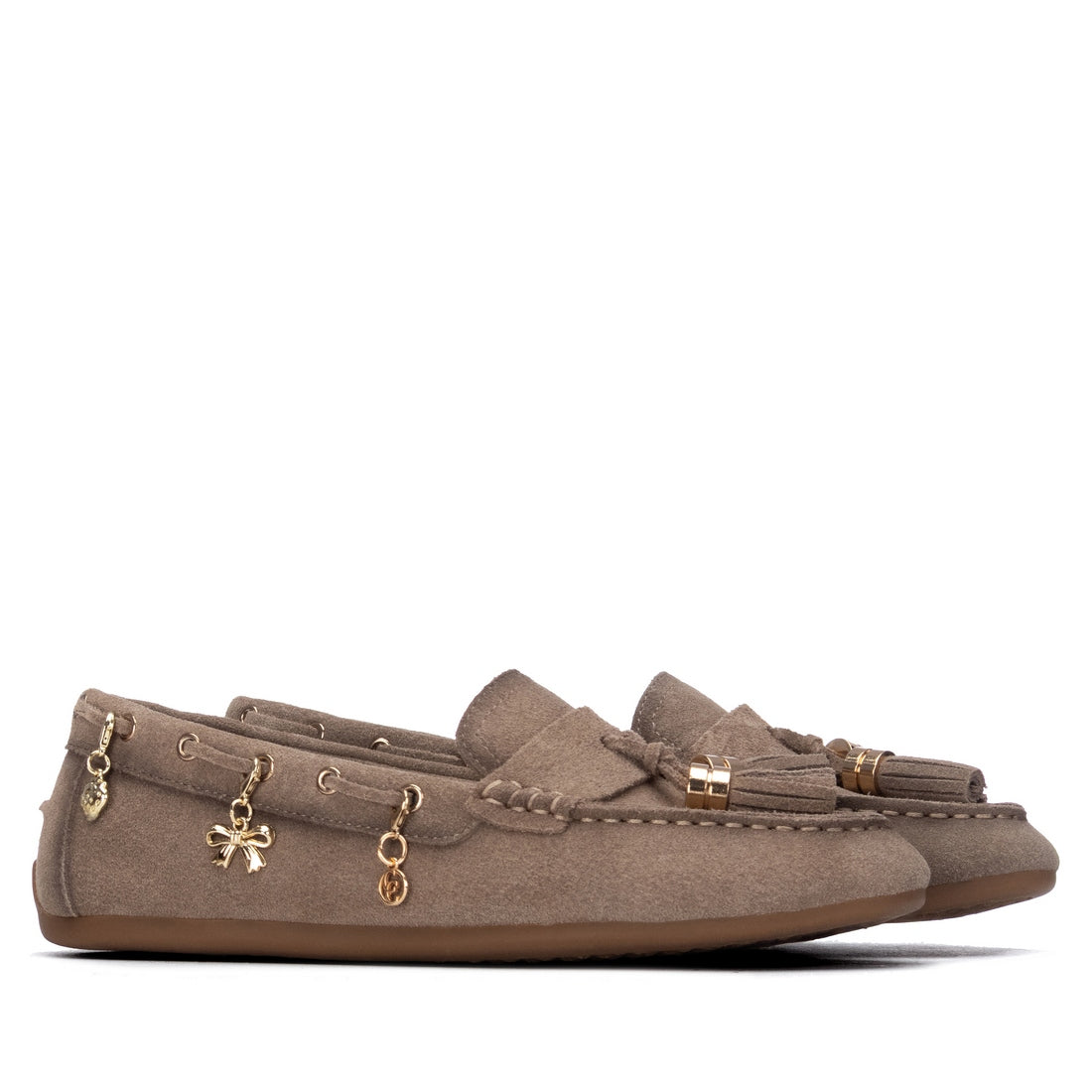 Carmela 16414705 mocassins taupe cuir plat