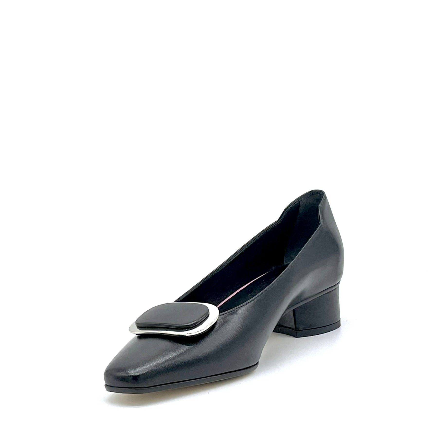 Elata 26210 escarpins cuir noir acier talon 3,5 cm