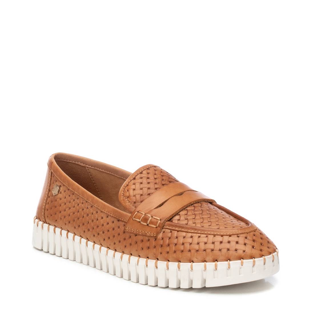 Carmela 16230303 mocassins cuir camel ajouré plat