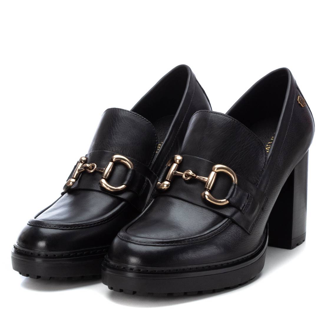 Carmela 16113401 mocassin cuir noir talon 8 cm