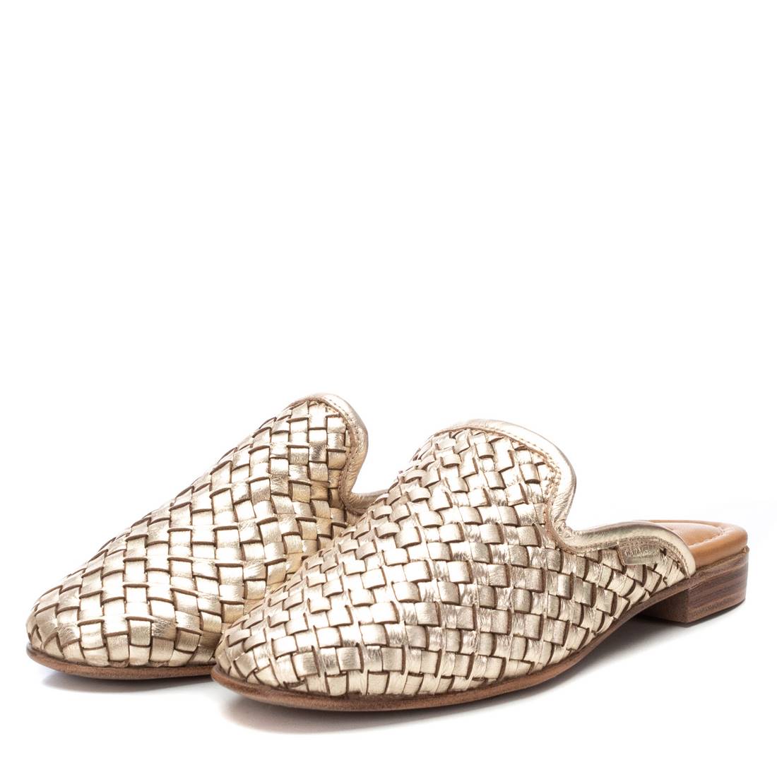 Carmela 16127304 mules cuir doré tressé femme
