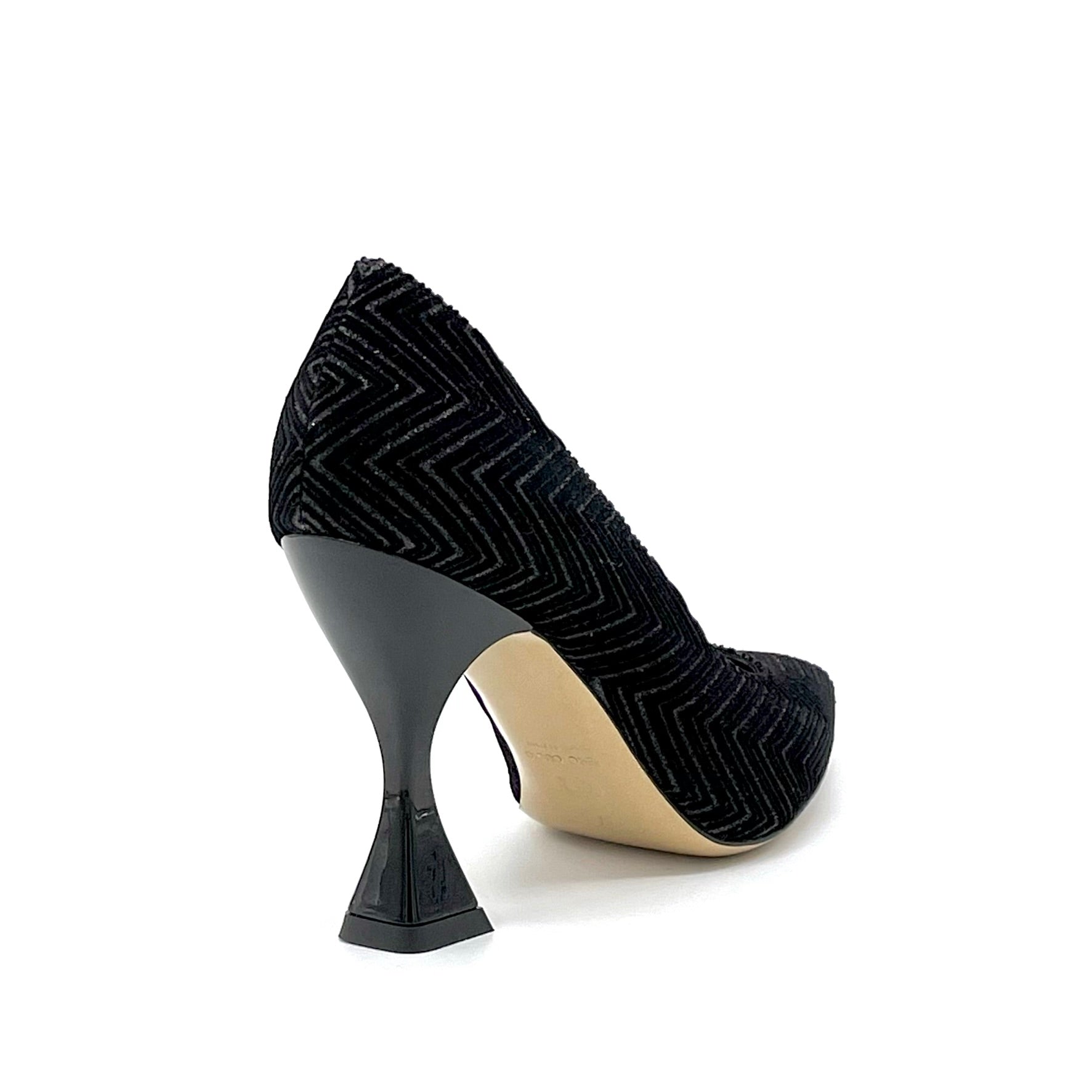 Elata 53514 escarpin velours noir glitter talon 9,5 cm
