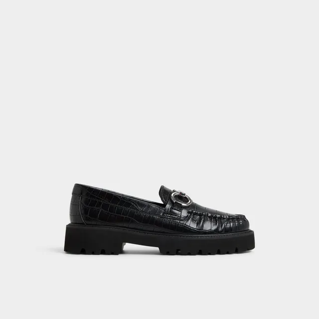 ALDO Danrose mocassins cuir croco noir