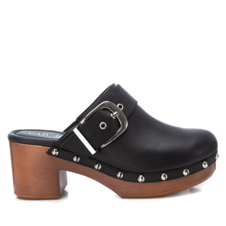Carmela 16074401 sabot cuir noir talon 7 cm
