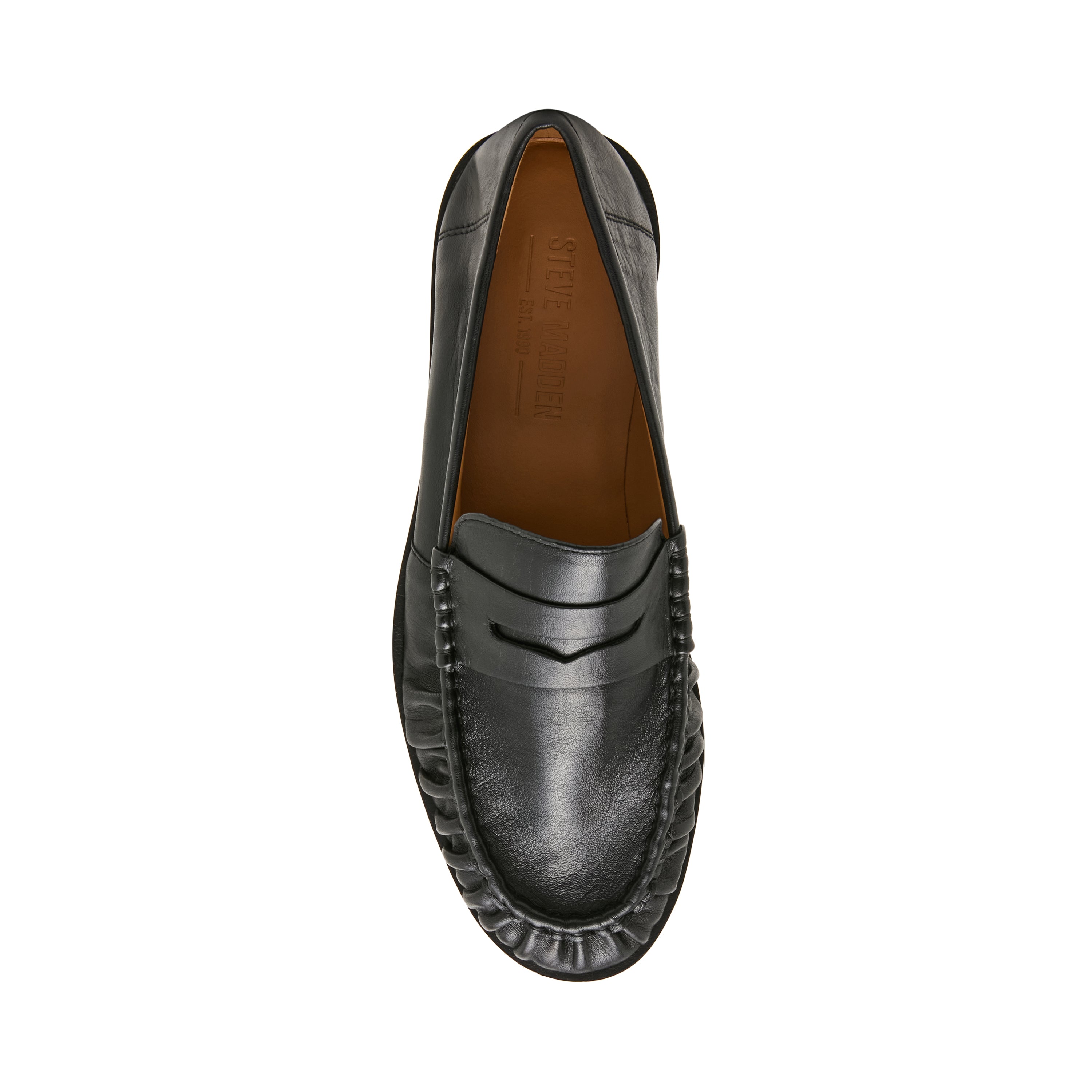 Steve Madden Quincey mocassins cuir noir homme slip-on