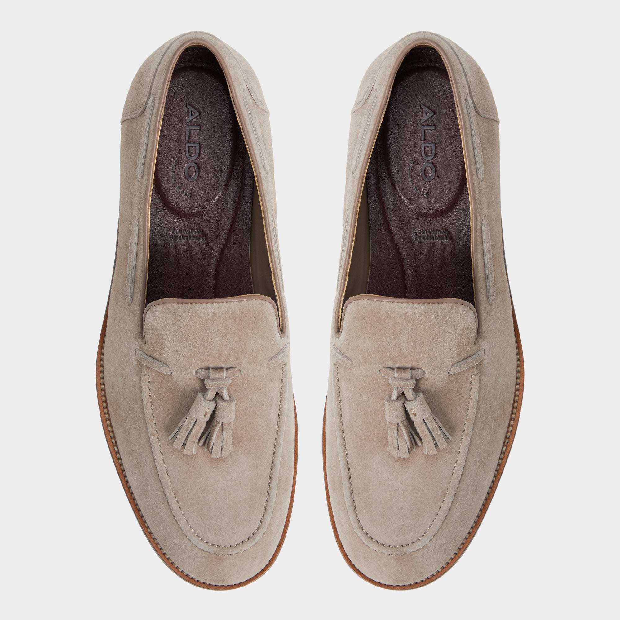 ALDO Nunez mocassins cuir suède taupe
