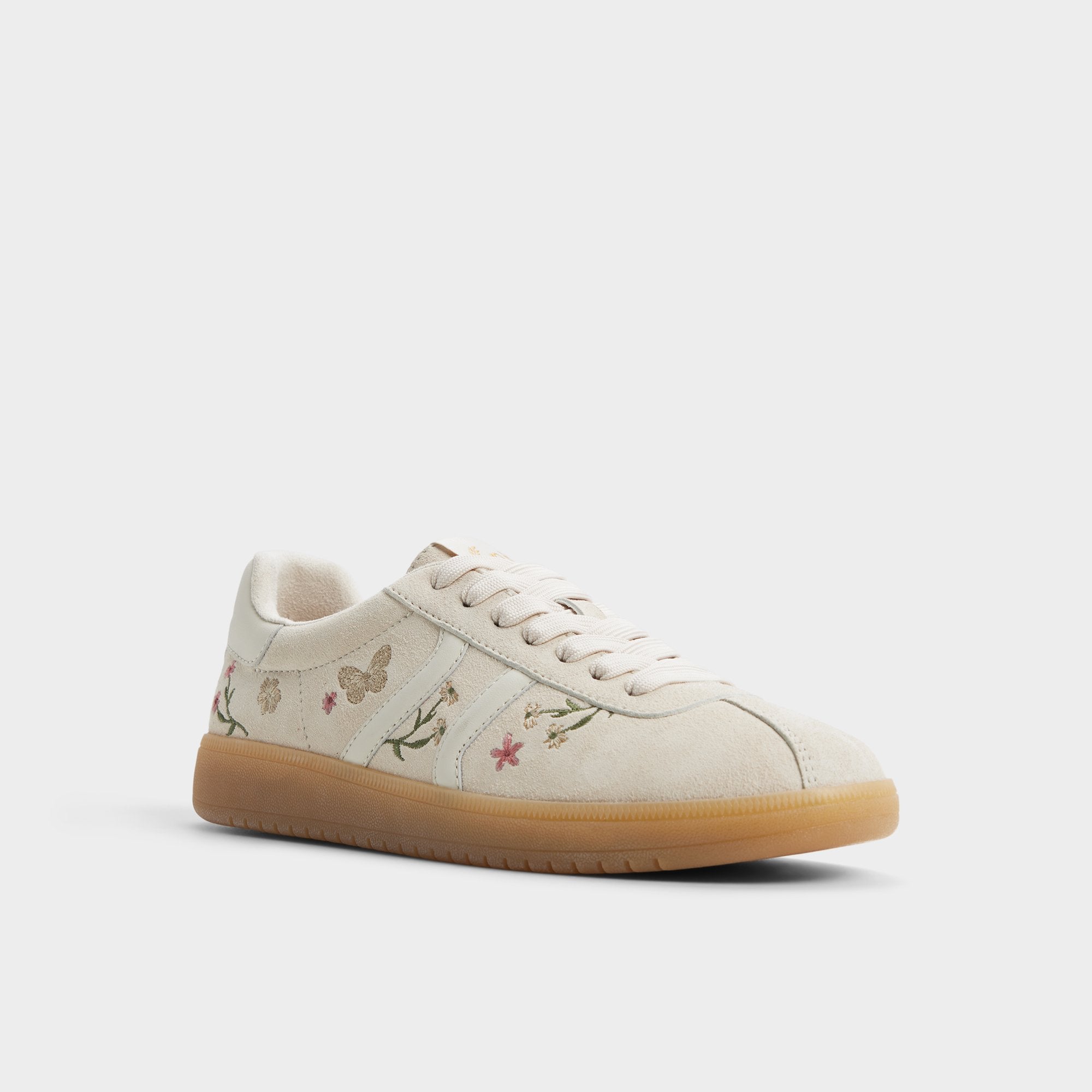 ALDO Chicsneaker baskets cuir brodé rose