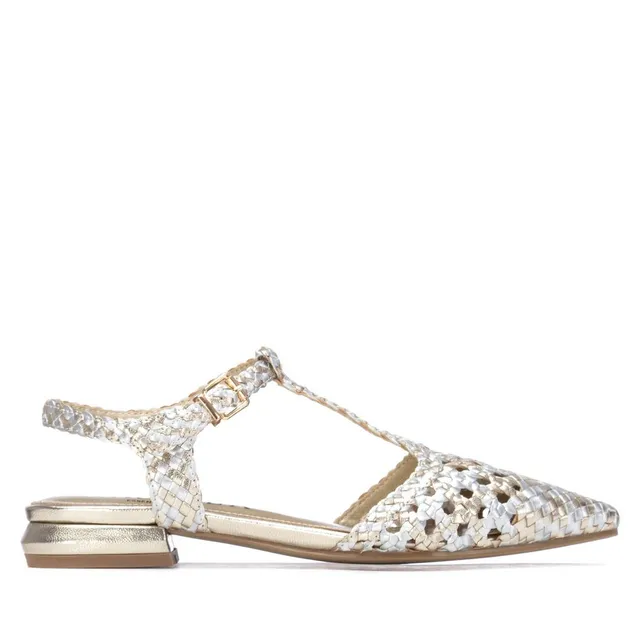 Carmela 16313201 sandales femme doré tressé cuir plat