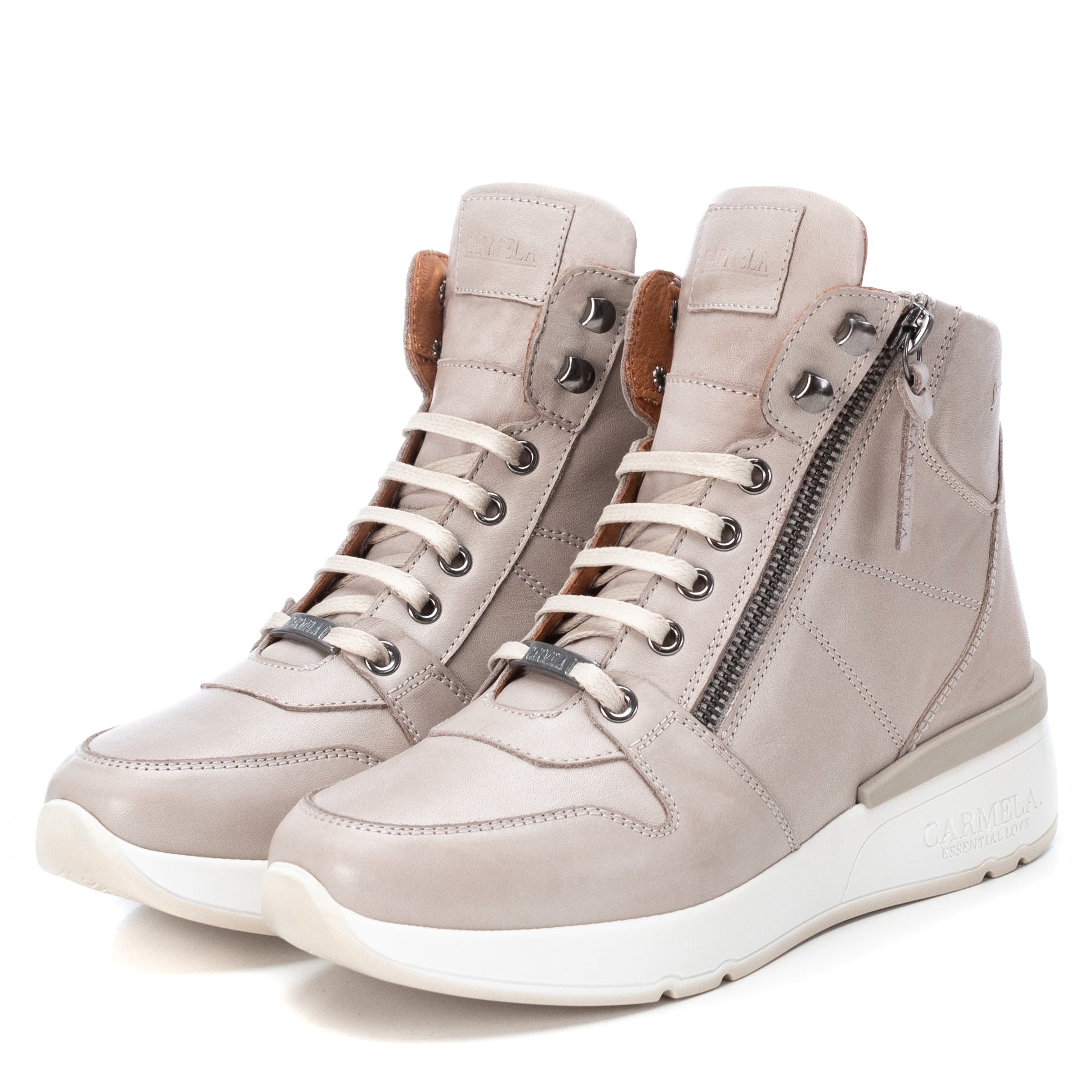 Carmela 16021503 baskets montantes femme blanc cuir