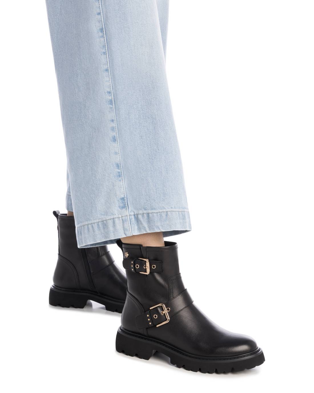 Carmela 16259101 bottine noir cuir zip talon moyen