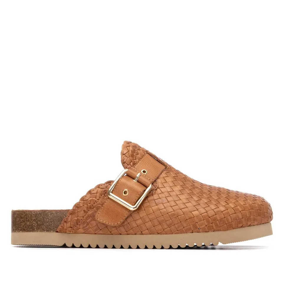 Carmela 16327103 sabot cuir camel tressé