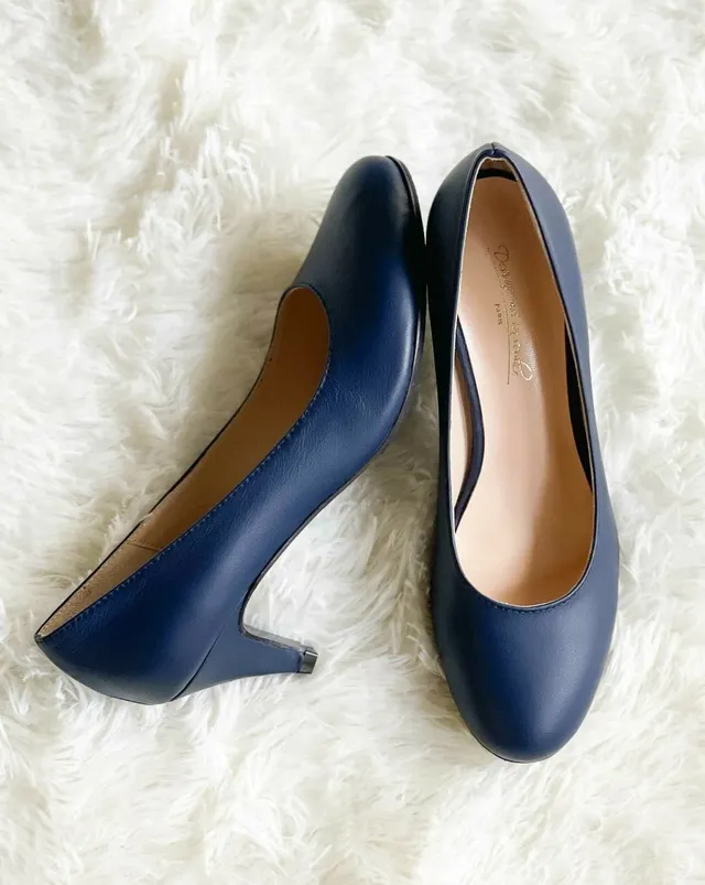 Dessine Moi Un Soulier escarpin cuir lisse marine pointure 38