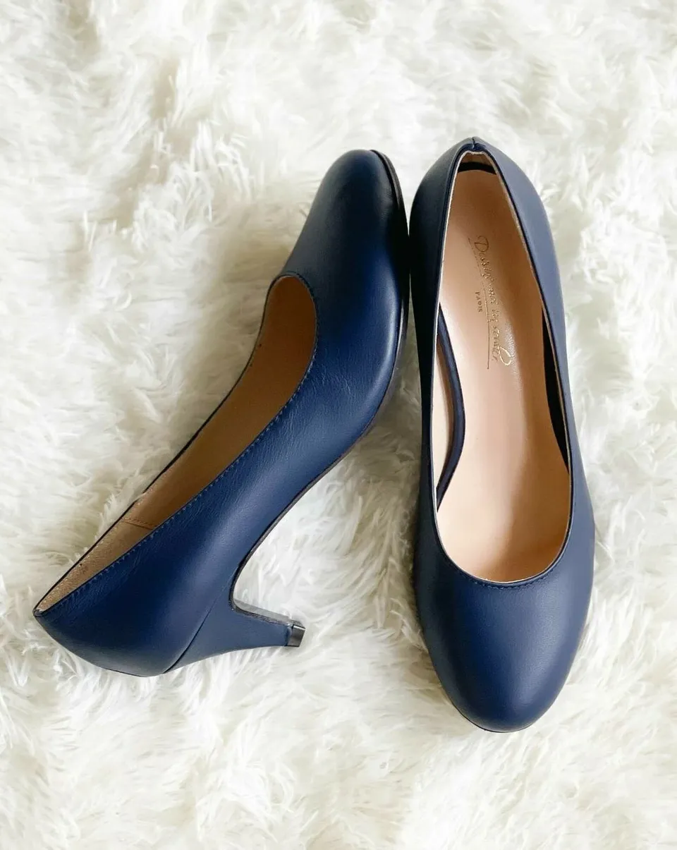 Dessine Moi Un Soulier escarpin cuir lisse marine pointure 38