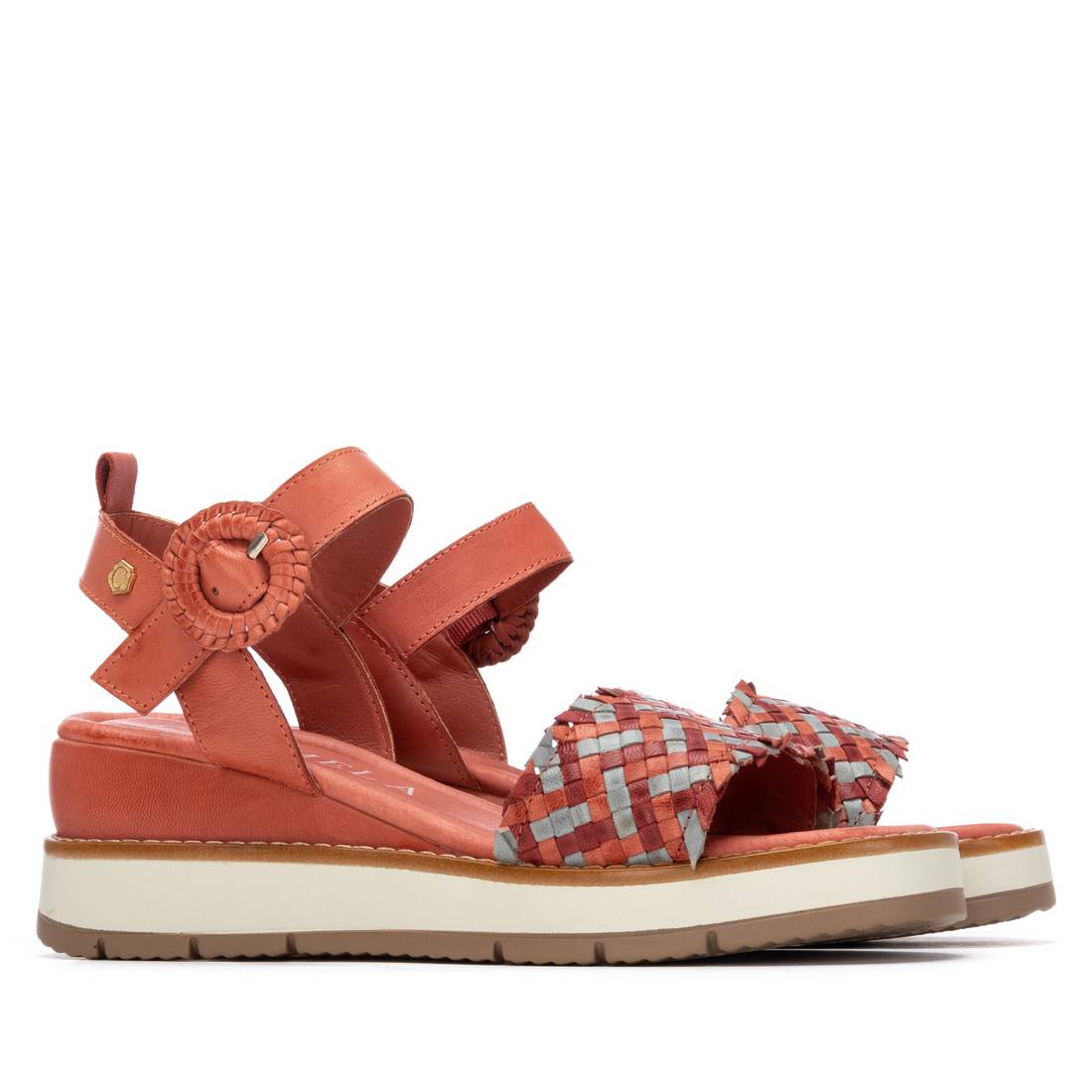 Carmela 16315502 sandales cuir rouge tressées