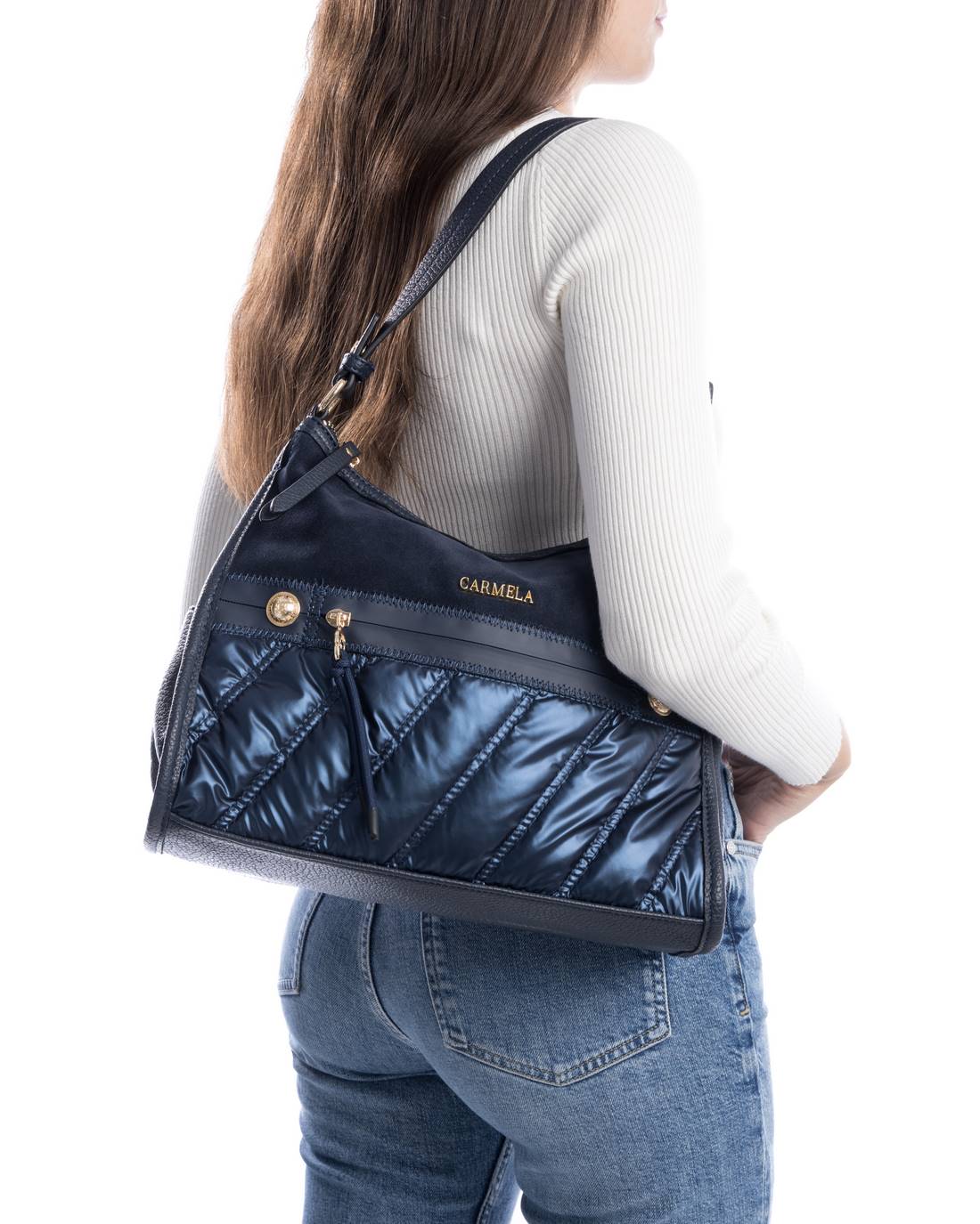 Carmela 18611101 sac bandoulière bleu textile