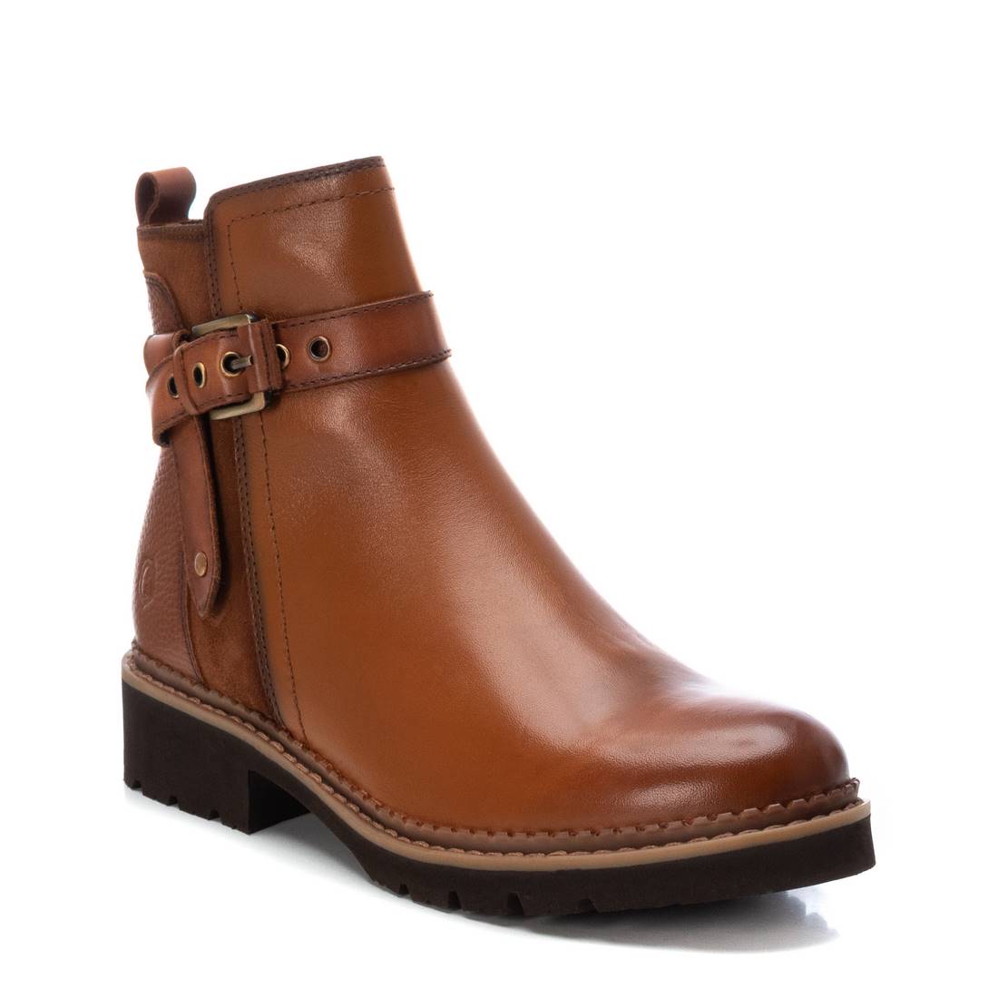 Carmela 16097602 bottines femme marron cuir zip plat