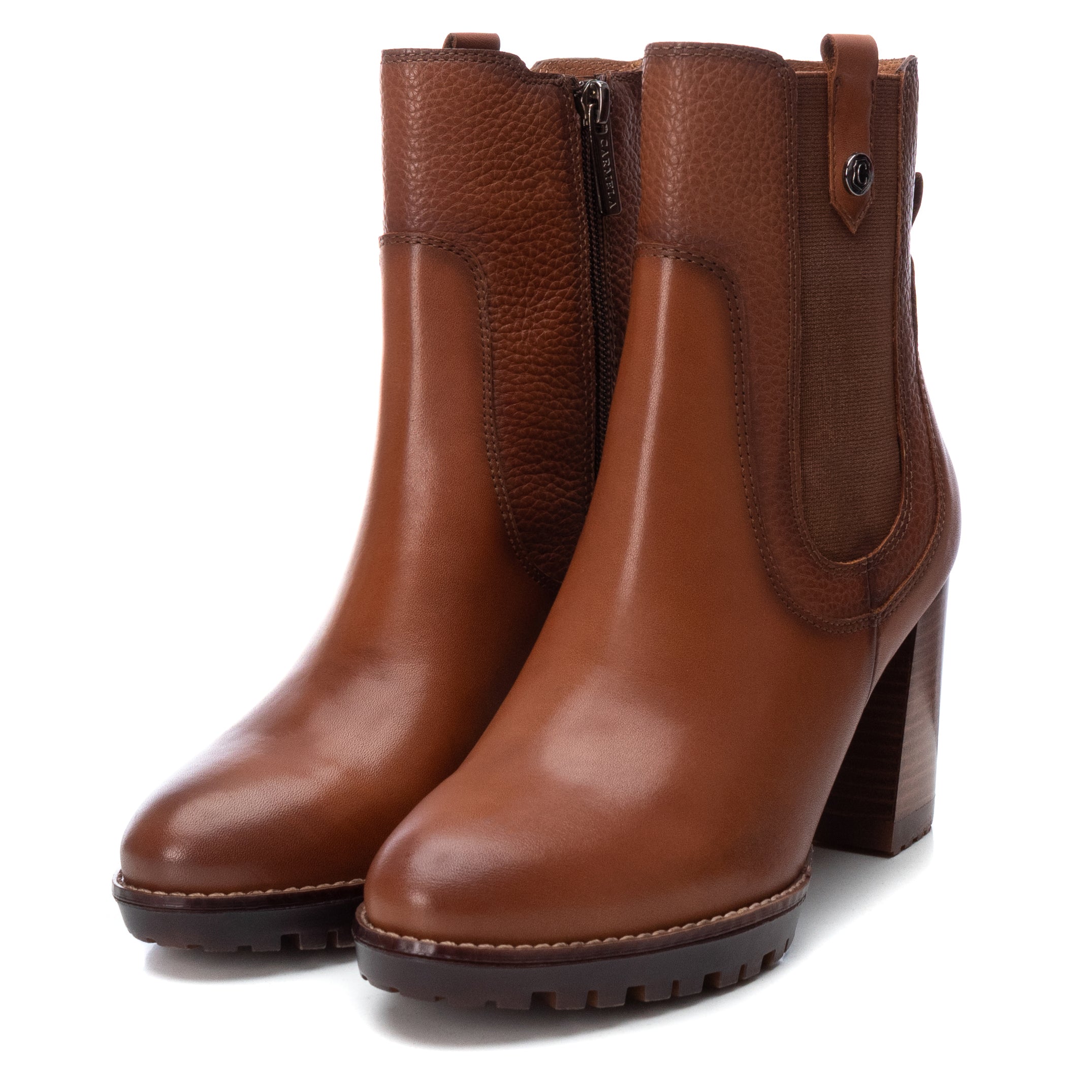 Carmela 16005202 chelsea cuir marron talon 9 cm