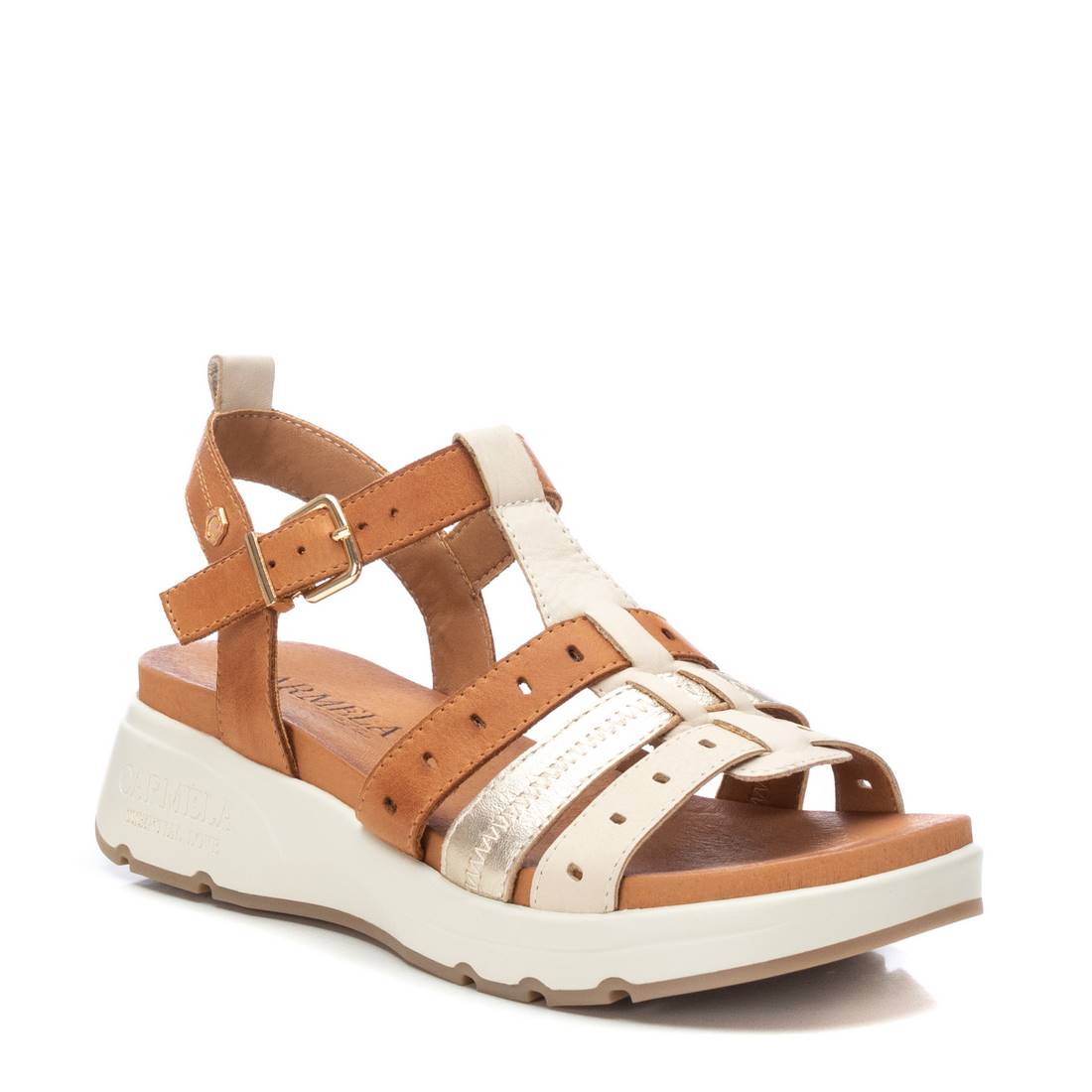 Carmela 16164201 sandales cuir marron talon plat