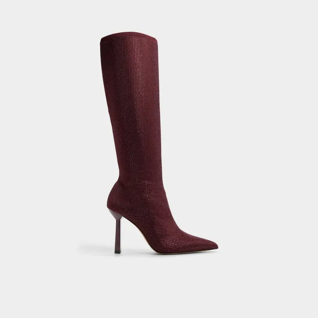 ALDO Innez bottes hautes satin bordeaux strass